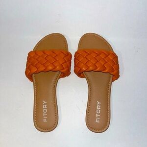 Tan Braided sandles. Fitory brand size 8.